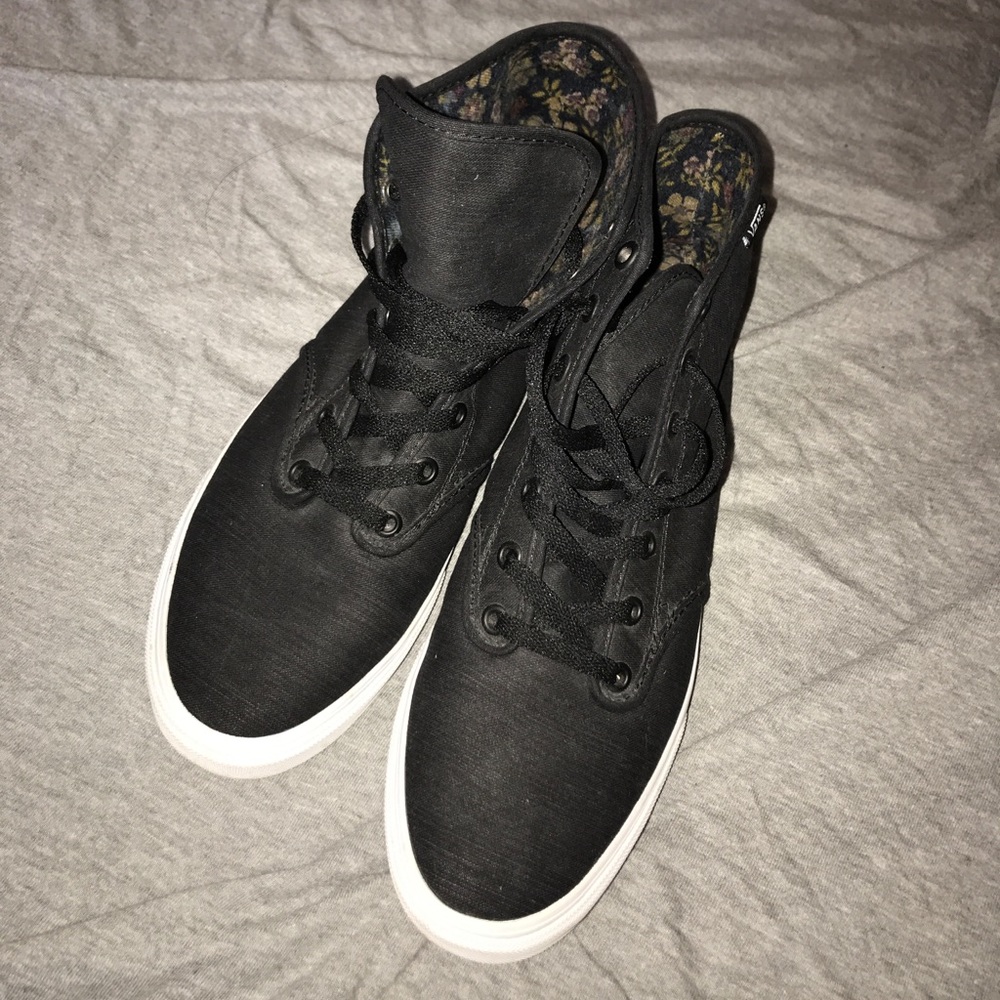 Dark grey off the wall high top vans
